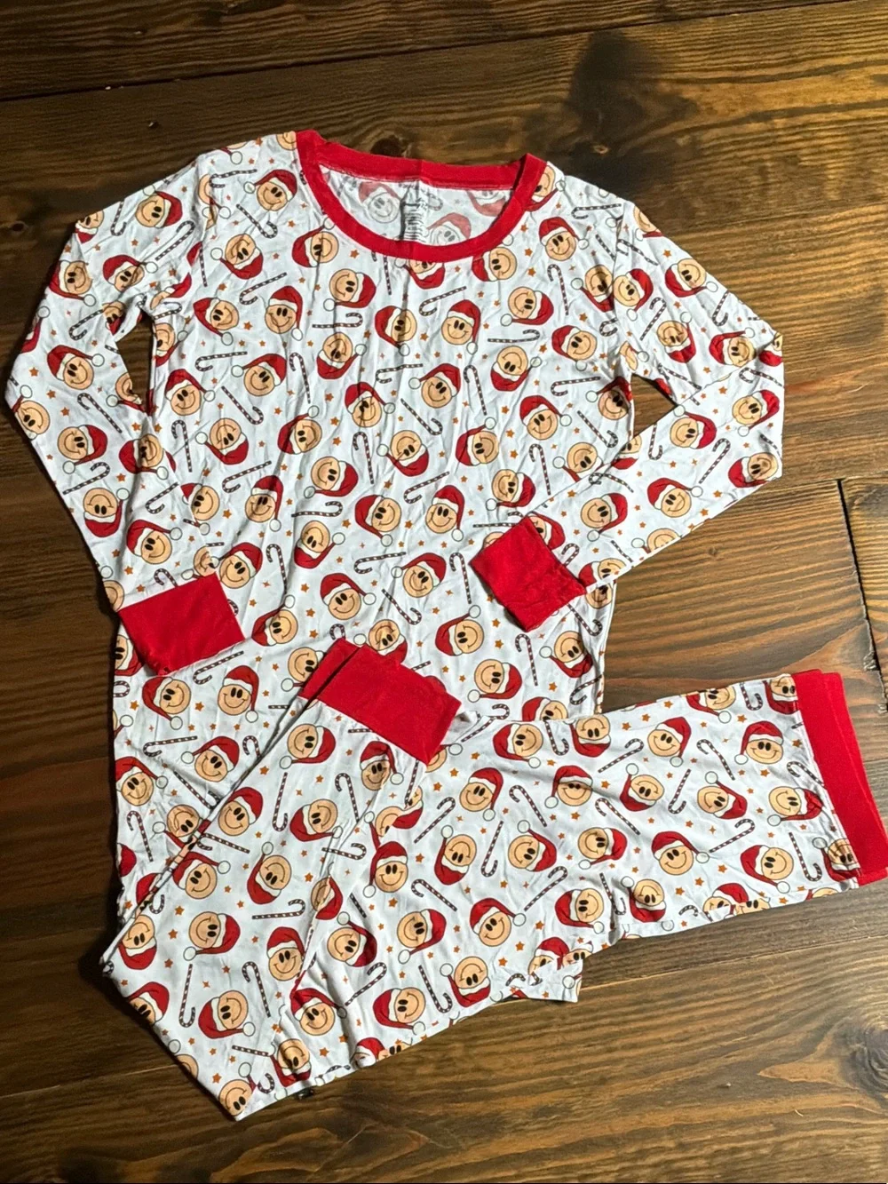 Kids Red and White Santa Face Pajama Set